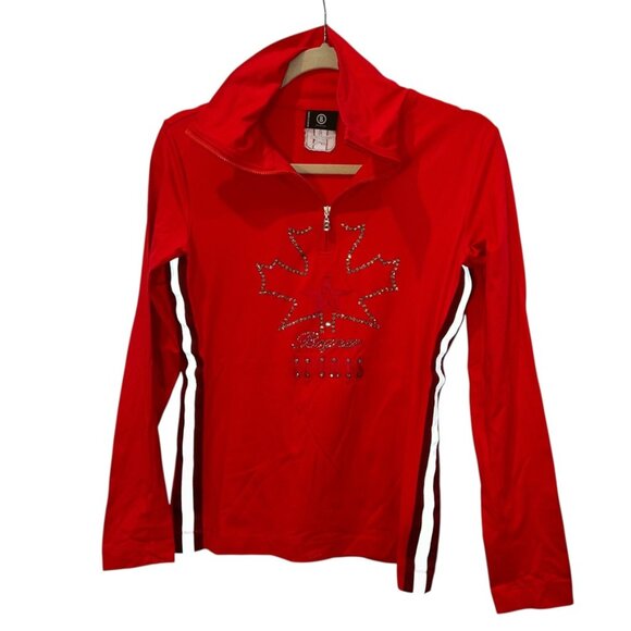 Bogner Sports German Canadian Mountain Sports red quarter zip layer jacket S